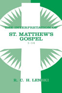 Interpretation of St Matthew's Gospel