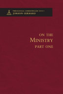 On the Ministry I - Theological Commonplaces
